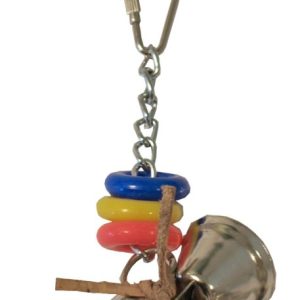 Vogelspeelgoed dobbelstenen met bellen, 16 cm.