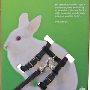 Konijnentuig met lijn, zwart.