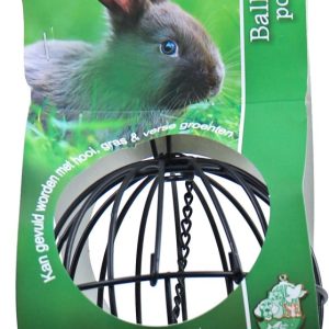 Metalen hooi- of groenvoerbal met bel