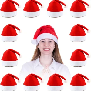 12 Stuks Kerstmuts |Merry Christmas |100% Polyester luxe kerstmuts voor kinderen | Kerstmutsen