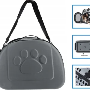 Reistas Kat - Draagtas Kat - tot 6 KG - Reismand Kat - Transporttas Kat - Kattentas - Stijlvolle en Handige Transportbox - Katten Reistas - Reisbench Hond - Konijn - Grijs - One size