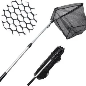 Schepnet Visnet Opvouwbaar 180cm – Aluminium Landingsnet met Lange Steel – Voor Karper, Snoek & Roofvis – Hengelsport Accessoires