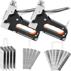 Handtacker Set van 2 | Nietpistool met Nietjes | Inclusief Nietjes (maten: 4–14 mm, 10–12 mm en 10–14 mm)