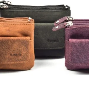 Sleutel portemonnee leer met rits – RFID sleuteletui heren & dames – compacte sleutel organizer en kleine portemonnee