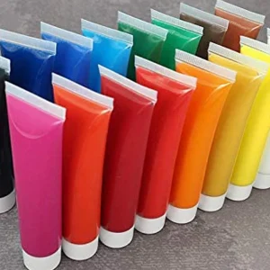 Set van 18 tubes hoogwaardige acrylverf - schilderkleuren voor kunstenaars, gevorderden, beginners - hoge kleurglans