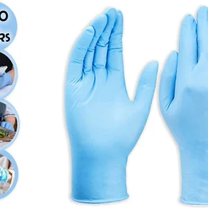 200 stuks nitril handschoenen synthetische onderzoekshandschoenen van vinyl - poedervrije, latexvrije, wegwerphandschoenen voor medisch gebruik, voedselbereiding en reiniging - Hoogwaardige en veelzijdige bescherming - MAAT S