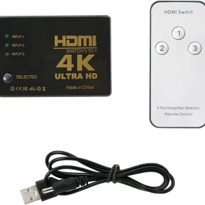 HDMI Switch Splitter 3 in 1 Out HDMI Switch Selector 3-poorts box met IR-afstandsbediening HDMI 1.4 HDCP-ondersteuning 4K Ultra HD 3D 3840/2160P/1080P