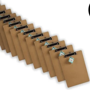 13x Klemborden - Klemborden A4 - Klemborden hout A4 31 x 22 x 1.5 cm