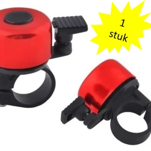 Aluminium Fietsbel Rood – Mini Fietsbel voor Racefiets, Kinderfiets & Stadsfiets – Beste Fietsbel Geluid – Universele & Goedkope Fietsaccessoire