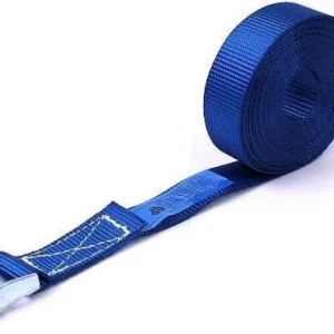 Set van 2 sjorbanden met klemgesp, 2.5 meter, 25 mm, blauw band