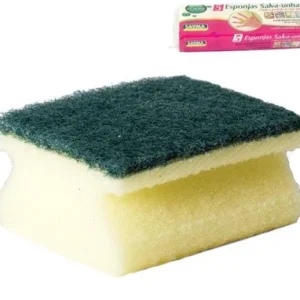 20x stuks schuursponzen / schuursponsjes met handgreep - 9 x 6.5 cm - sponzen / schoonmaakartikelen / reinigingsartikelen