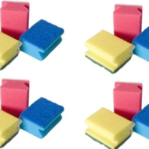 12x Zachte schuurspons | Gekleurde schuursponzen | Schuursponsje |Spons | Afwas sponzen - 9x6.5x4.5cm