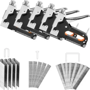 Nietpistolen | Heavy Duty Nietmachine | 5000 Nietjes Inclusief | Nietpistool Voor Hout, Stoffering en DIY Projecten