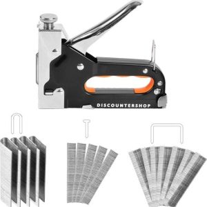 Handtacker Set | Metaal Nietpistool Met 1000 Nietjes | 3 Soorten Nietjes - 10, 11 & 12 mm | Instelbare Schietkracht