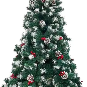 Zilverspar Kunstkerstboom - 150 cm - 450 toppen met sneeuw Kunstkerstboom - Groen - 150 cm