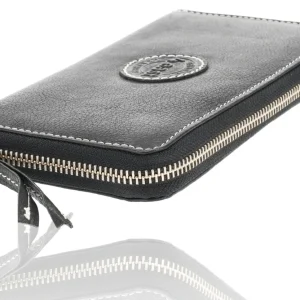 Zwarte Dames Portemonnee Met Rits | Leren Portemonnee met RFID - 12 Pasjeshouders, Briefgeld & Muntvak | 20x10x2.5cm | | Beste Portemonnee als Cadeautjes