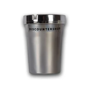 1X | Auto asbak | asbak | Zilver | kunststof | Tafelasbak | Met deskel | Geurvrije/rookvrije | 10cm*8cm