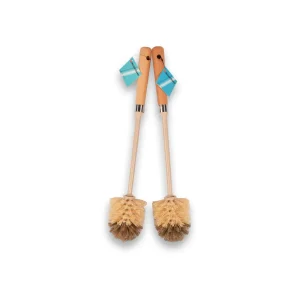 Set Van 2 | WC borstel | Toiletborstel | wit/bruin/beige | Badkameraccessoires | Kunstof | Schoonmaakartikelen | WC-reiniger | 44cm*9cm*9cm