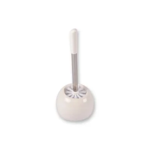 Praktische Witte Toiletborstel En Toiletborstelhouder - Wc-reiniger - 664g - Badkameraccessoires - 14.5cm x 37.5 cm - Gemaakt Van Duurzaam Plastic, Roestvrij Staal En Dolomite