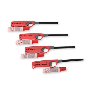 Rode Kunststof Navulbare Barbecue Aanstekers - Set van 4 - Afmetingen 4cm x 26.5cm x 26.5cm - Gewicht 140g