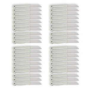 Set van 40 Schilmesjes - Inclusief Koksmessen en Keukenmessen - Wit - Gemaakt van Roestvrij Staal en Kunststof - Afmetingen: 16x1x0.8cm