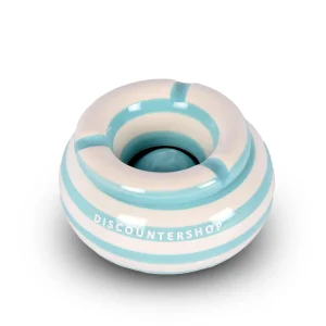 1x Stijlvolle Aardewerk Asbak 11cm x 6cm turquoise - Perfect Rookaccessoire