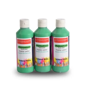 Groene Plakkaatverf Trio | 5cm x 16 cm | 250 Elk Set | Artistieke Verf met Rijke Pigmentatie | Direct Klaar voor Gebruik op Diverse Materialen | Perfect voor Elk Creatief Project