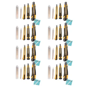 Praktische Set Uitschuifmessen - Mesjes en Messen - Lichtgewicht Metaal - Inhoud: 8