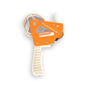 1stuk tape dispenser incl.2tapes (15cm x 48cm) - Wit & Oranje Plakbandhouder - Plastic & Metaal