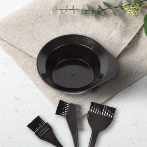 Haarverfset 4-delig - 3 Kwasten & 1 Verfbakje - Geschikt voor Alle Haartypes - Zwart - Verf Set voor Lang & Kort Haar - Krullend & Steil Haar - Professioneel & Thuisgebruik