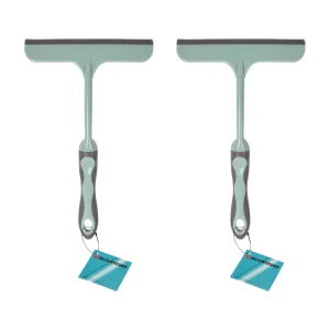 Raamreiniger Set | 2 Stuks Groen |  Rubber en Kunststof | 16cm x 2cm x 26cm | Ideaal voor Ramen Spiegels Auto's en Meer | Laat ze schitteren met Spark