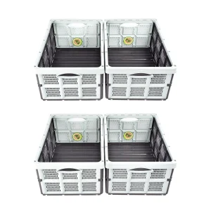 Mintgroene Opvouwbare Vouwkrat 32 Liter van Gerecycled Plastic |4 Stuks | Lichtgewicht | 50cm x 21cm x 33cm | Multifunctionele Opbergbox Zonder Deksel | Ideaal voor Kleding Speelgoed en Boodschappen