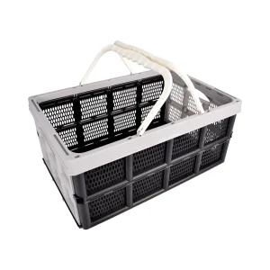 Handig Inklapbaar Opbergkrat - 40L - Kunststof Materiaal - Vouwkrat van Plastic - Twee Zijhandvatten -  50cm x 34cm x 24cm - voor Kledingopslag