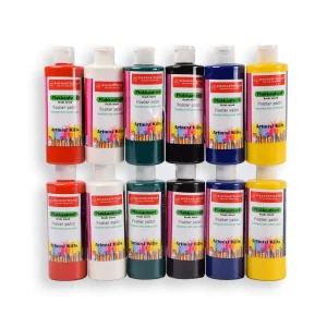12 stuks x 250ml | Plakkaatverf | Knutselverf | voor kinderen | 98% natuurlijke ingrediënten | 16cm*5cm
