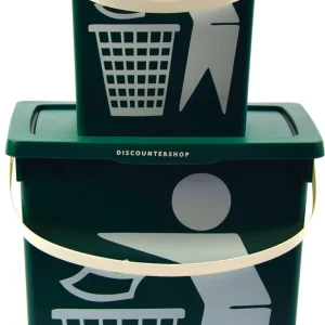 Handig klein afvalbak Afvalemmer containertje| 100% BIO recyclable | 30.8x25x14 cm| organisch afval 11/4.5 liter Groen | 2 Stuks
