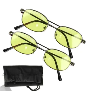 Set van 2 Nachtbrillen Auto & Motor - Voor Dames en Heren - UV Bescherming - Veilig Rijden in het Donker met Avondlenzen voor Optimaal Zicht