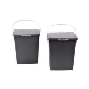 Prullenbak Met Deksel en Handgreep | 5,5L | Anthracite Grey  - Kunststof Vuilnisbak Voor Keuken Kantoor en Badkamer