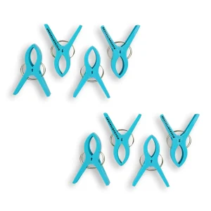 2setsx4pcs - in totaal- 8 stuks | Handdoekklemmen | blauw | Handdoekclips | Handdoekknijpers | Handdoekhaakjes | 15cm*10cm*3cm