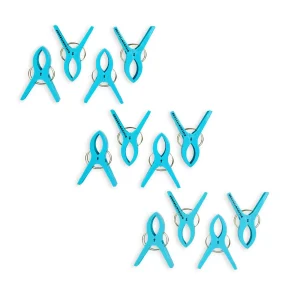 3setsx4pcs - in totaal- 12 stuks | Handdoekklemmen | blauw | Handdoekclips | Handdoekknijpers | Handdoekhaakjes | 15cm*10cm*3cm