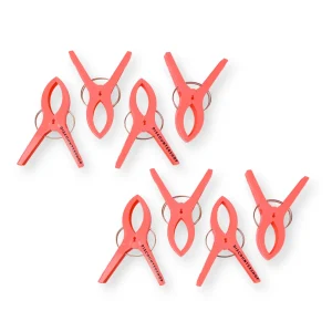 2 sets x 4pcs | Rood | Handdoekklemmen | Handdoekclips | plastic | Handdoekhaakjes | Handdoekknijpers | 15cm*10cm*3cm
