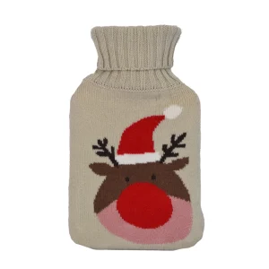 Warmwaterkruik van Polyester en Rubber | Beige Kleur - 28cmx18cm - Winteraccessoire voor Ontspanning