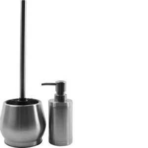 RVS Toiletborstel in houder - Toiletborstelhouder - Wc borstel - Toiletborstel met houder vrijstaand - RVS geborsteld