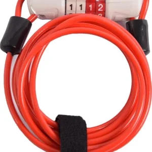 Rood Fietsslot met Cijferslot – 180 cm Kabelslot Zonder Sleutel – Fietsslot Goedkoop & Flexibel – Voor Fiets, Scooter & Ebike