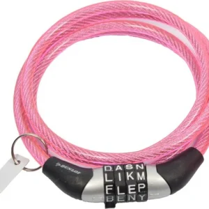 Roze Kabelslot Fietsslot met Wachtwoord – 120 cm Spiraalslot Zonder Sleutel – Voor Kinderfiets, Ebike & Elektrische Fiets – Goedkoop & Betrouwbaar