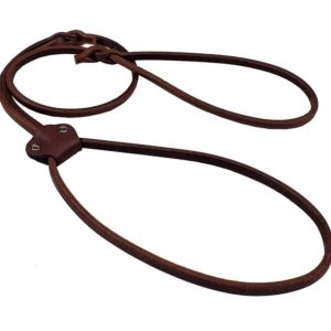 Halsband (showlijn) van rond leer 8mm x 1m