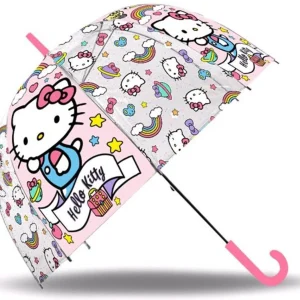 Hello Kitty Kinderparaplu 45 cm - Roze - Kinderparaplu Doorzichtig voor Meisjes & Jongens