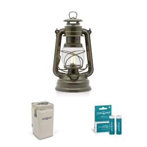 Lampe tempête LED + Piles Lithium rechargeables + Sac de transport