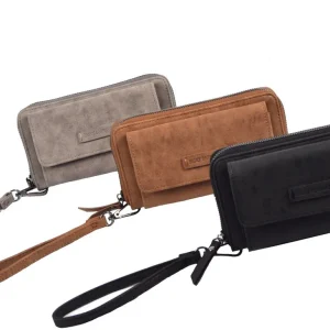 Portemonnee Dames – Leren Portemonnee met Ritssluiting – RFID Bescherming – Veel Pasjes & Telefoonvak