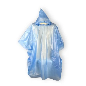 Herbruikbare Blauwe Regenponcho – Regenpak Heren & Dames Fiets & Wandel – Lichtgewicht Waterdichte Regencape 130x131 cm