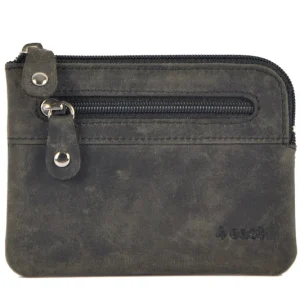 Sleutel Portemonnee Leer – Buffelleer Sleuteletui met Rits – Sleutel Organizer & Kleine Portemonnee voor Heren en Dames